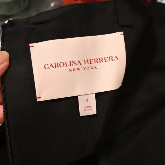 NWT: Carolina Herrera Embellished Pleated Silk-Faille Midi Dress - Picture 8 of 16